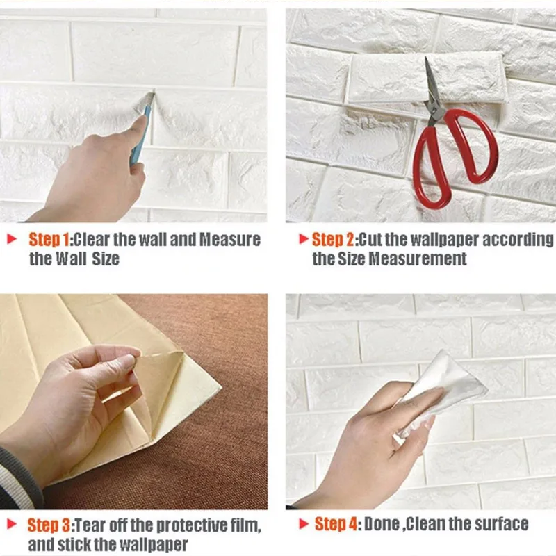 3D Foam Brick Wallpaper Stickers 70x77cm - Image 4