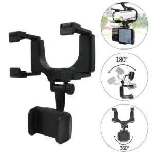 Alternative view of Rear View Mirror Cell Phone Holder Mount
