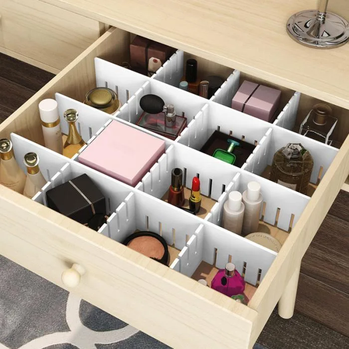 4 Pcs Adjustable Drawer Partition Organizer