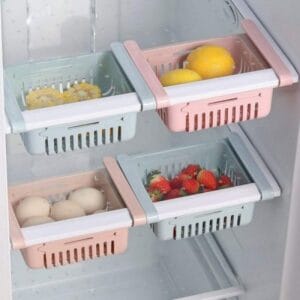 4 Pieces Adjustable Fridge Storage Basket