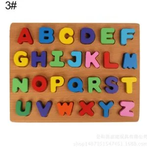 Alternative view of Wooden Children ABC Learning Toy Kids Educational Puzzle Board