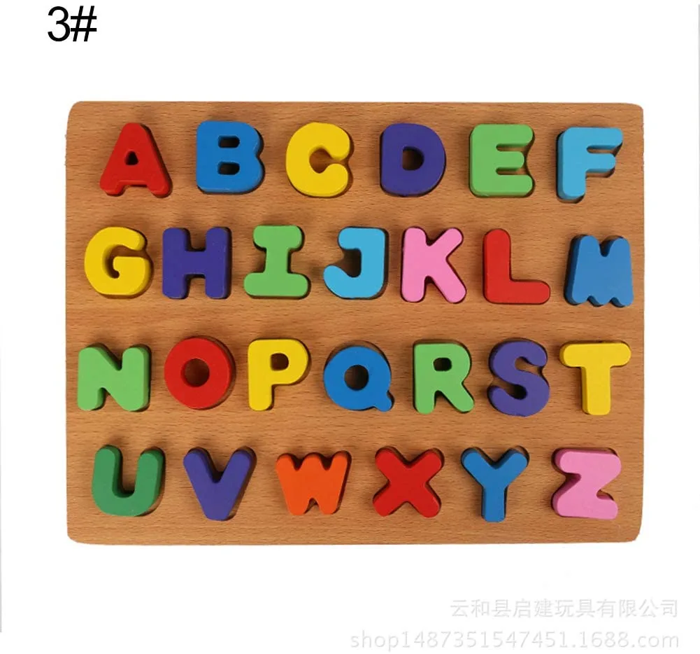 Wooden Children ABC Learning Toy Kids Educational Puzzle Board - Image 2