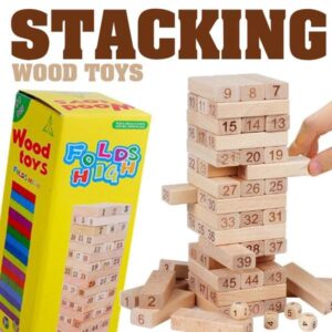 Wooden Toys JENGA Multiplayer Game Blocks Folds High Tumbling Tower Classic Stacking Game Children Toy Puzzle