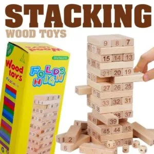 Wooden Toys JENGA Multiplayer Game Blocks Folds High Tumbling Tower Classic Stacking Game Children Toy Puzzle