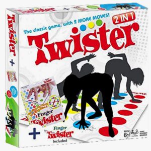 2 in 1 Twister Game with Finger Twister (Included) and Spin Wheel The Classic Game with 2 More Moves__ Player 2+ (2 in 1 Twister)