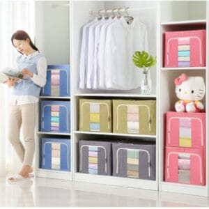 55L Foldable Steel Frame Covered Storage Box