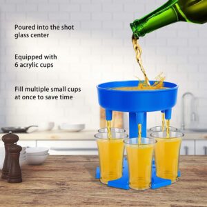 6 Glass Dispenser and Holder -Dispenser For Filling Liquids