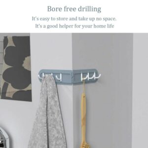 Foldable Self-Adhesive Wall Door Hanging Hook 6 Row Corner Hooks