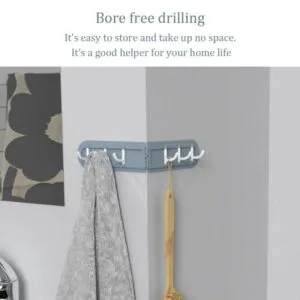 Foldable Self-Adhesive Wall Door Hanging Hook 6 Row Corner Hooks