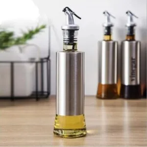 Glass Stainless Steel Oil Bottle (500 ML)