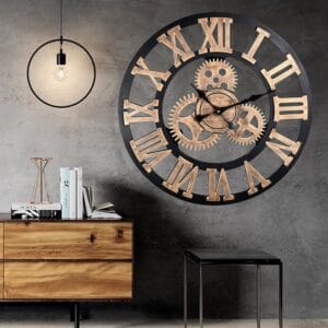 Golden Black Roman Wall Clock