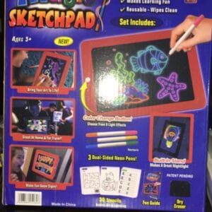 Kids Learning Writing Sketch Pad With Glow Light