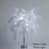 LED Feather Table Lamp White