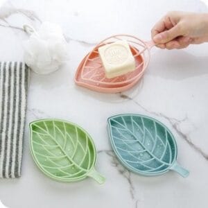 Leaf Shape Soap Holder With Draining Tray