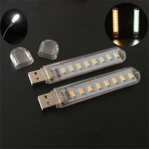 New 2PCS 8 LED Mini Portable USB Lamp DC 5V Camping USB Lighting For PC Laptop Mobile Power Bank Gadget