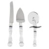 Pizza Cutter Cake Knife And Server With Acrylic Handle