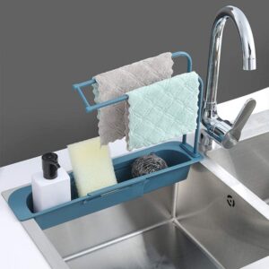 Telescopic Sink Shelf Expandable Storage Drain Basket Kitchen