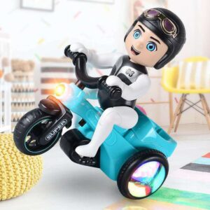 Tricycle Electric Dance Hero Toys For Kids Music Flashing Lights Rotating 360 Action Figure