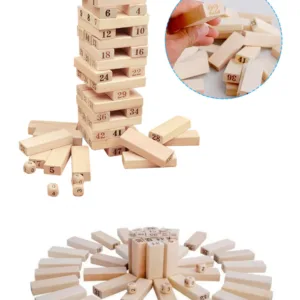 Alternative view of Wooden Toys JENGA Multiplayer Game Blocks Folds High Tumbling Tower Classic Stacking Game Children Toy Puzzle