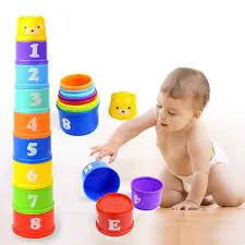 11 Piece Stacking Cups Stackers Pre-school Learning Toy Stacking Tower Pyramid