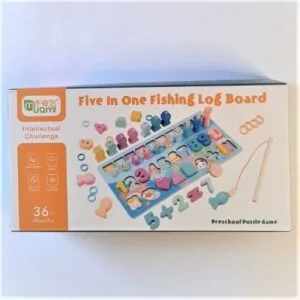 Alternative view of Baby Math Toys Kids Educational Wooden Toys 5 in 1 Fishing Count Numbers Matching Digital Shape Puzzle Toy