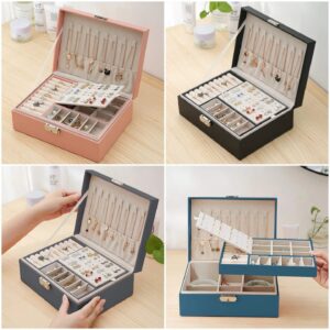 2 Layer Leather Jewellery Organizer With Lock