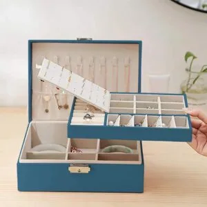 Alternative view of 2 Layer Leather Jewellery Organizer With Lock