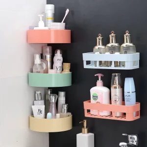 Pack of 2 Self-Adhesive Wall Center & Corner Shelf