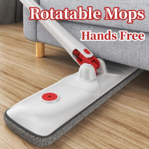 Rectangular Twisted Mop - Rotatable Rectangle Squeeze Mops for Spin Floor Cleaning for Home, Office & Shop, Adjustable Rotate Window Wiper, High Water Absorption