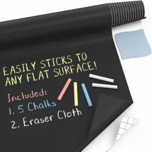 Alternative view of DIY Large Chalkboard Sticker Paper – Black Board Wall Adhesive Contact Paper Roll – 1.3x3Feet – Black