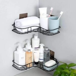 Self-Adhesive Metal Corner Rack For Bathroom & Kitchen