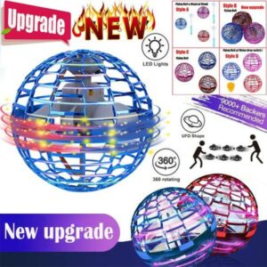 Mini Drone Flying Toy, Built-In RGB Lights Spinner 360° Rotating Spinning UFO