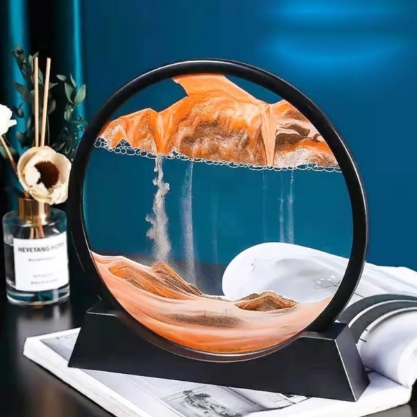 Moving Sand Art Picture Round Glass 3D Deep Sea Sandscape In Motion