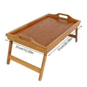 a men & women is trying Bamboo Breakfast Bed Tray Table at reconnect