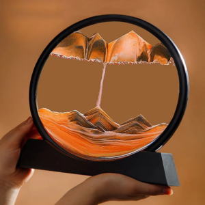 Moving Sand Art Picture Round Glass 3D Deep Sea Sandscape In Motion