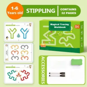 Alternative view of Reusable Educational Tracing Work Book For Kids 64 Pages