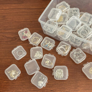 Square 3.5cm Mini Clear Plastic Storage Box Container