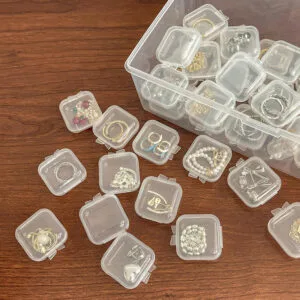 Square 3.5cm Mini Clear Plastic Storage Box Container