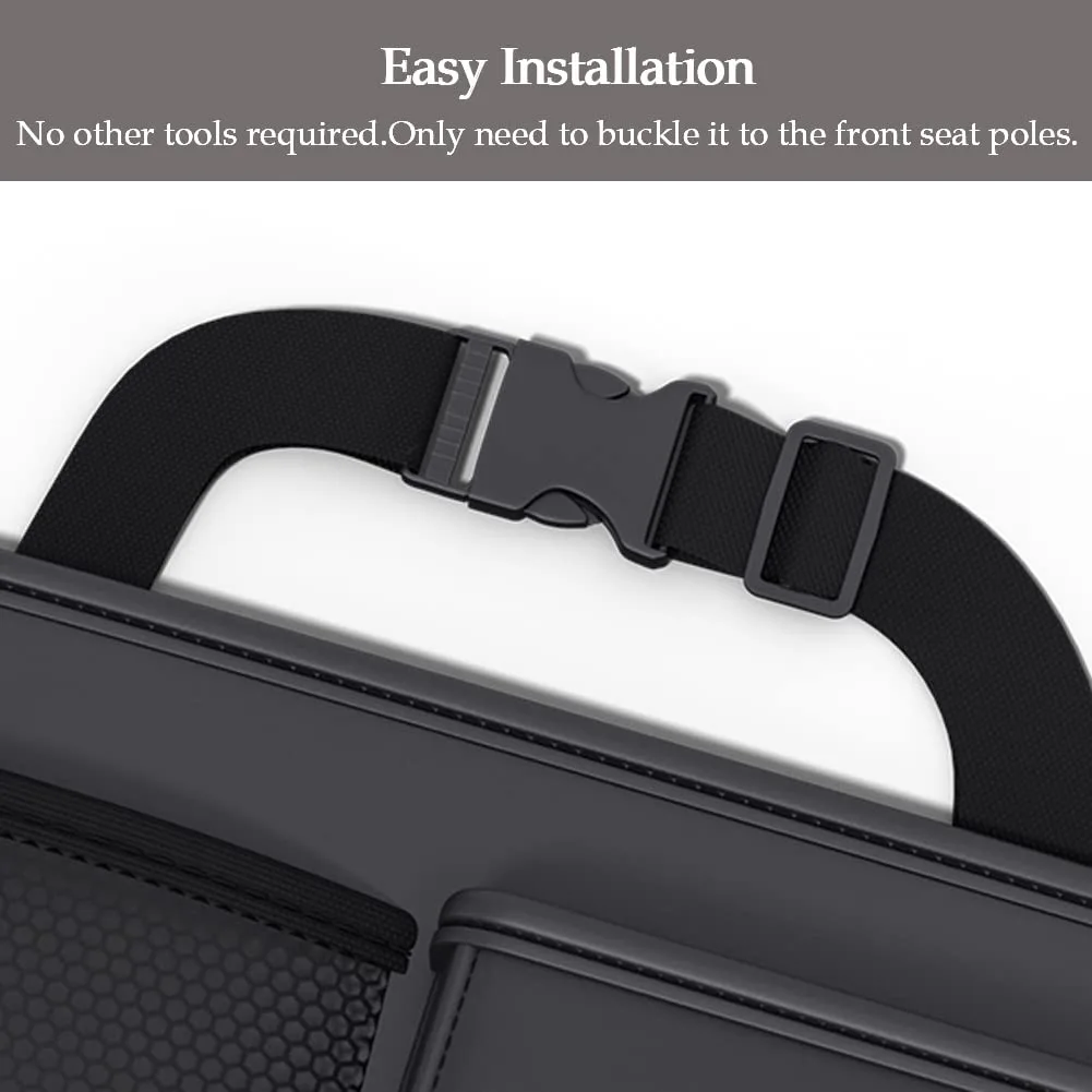 Car Backseat Organizer, Hanging PU Leather Car Seat Storage Box, Tissue Box and Cup Holder - Image 5