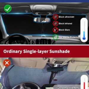 Car Windshield Sun Shade, Foldable Car Front Window Sunshield