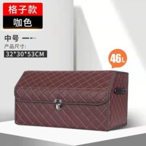 Portable Car Trunk Organizer Box Large Capacity Multiuse Tools Storage Bag Stowing Tidying Leather Folding