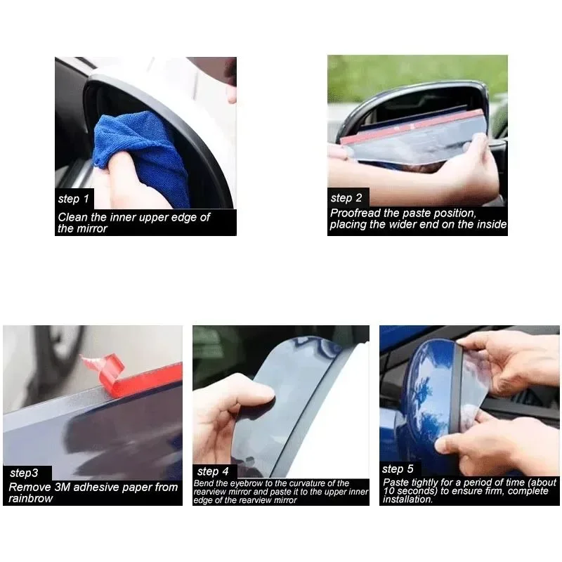 Rain Visor Side Mirrors Eye Brows - Image 2