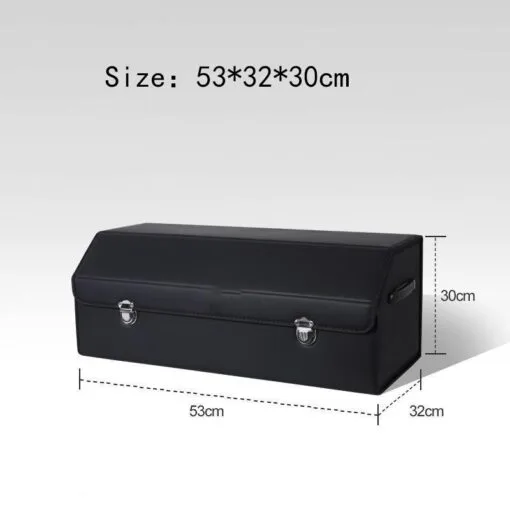 Portable Car Trunk Organizer Box Large Capacity Multiuse Tools Storage Bag Stowing Tidying Leather Folding - Image 4