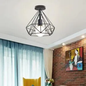 Alternative view of SPARKLING DIAMOND DROP PENDANT LAMP WITH VINTAGE EDISON BULB