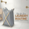 Laundry Hamper Bamboo with Handles Folding Laundry Basket