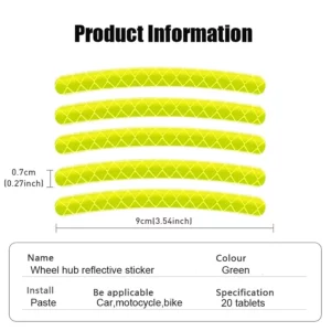 20PCS Universal Wheel Reflective Strips Stickers