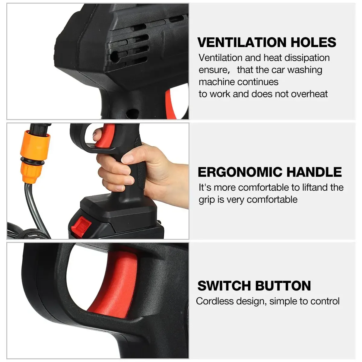 Wireless High Pressure Car Washer Gun Double Battery | 21V Cordless Portable Car Washer Gun  Suitable for Washing Cars, Watering Flowers, Cleaning Floors, solar panels etc - Image 7