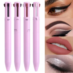 Alternative view of 4 In 1 Eyebrow Pencil Waterproof Long Lasting Easy Color Eyebrow Lip Highlighter Pen Sweatproof Makeup Cosmetic Tool