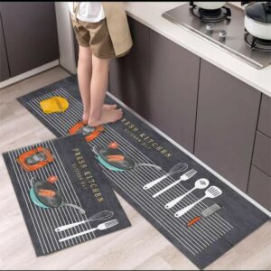 Elegant Super Absorbent Floor Mat 2 pc