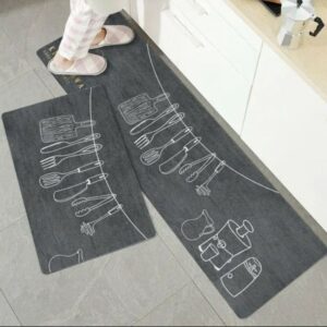Elegant Super Absorbent Floor Mat 2 pc